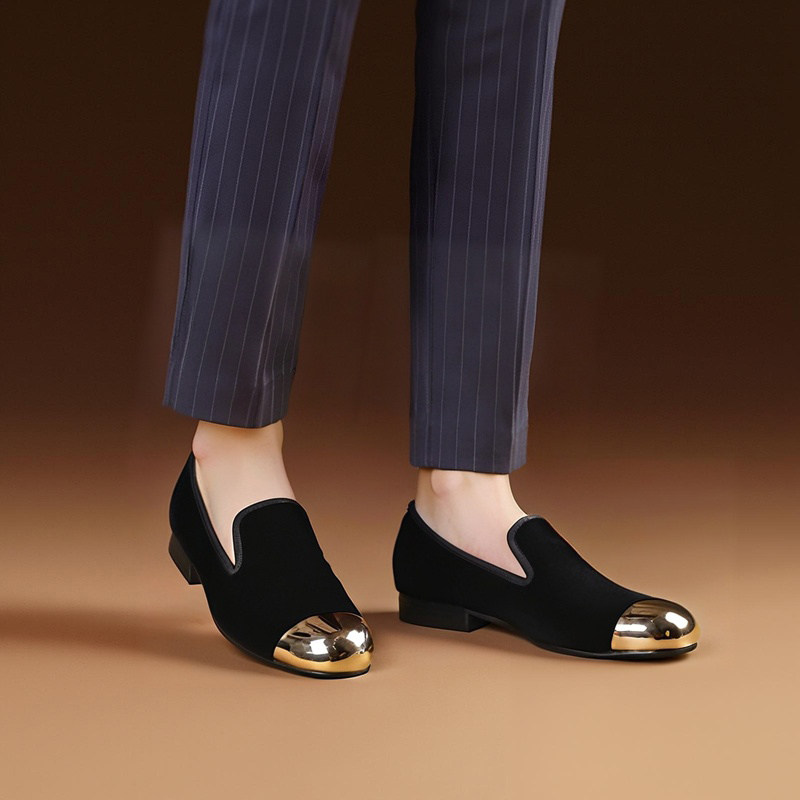 Men Shoes Models - Piergitar Classic Model Black Velvet Slip-On
