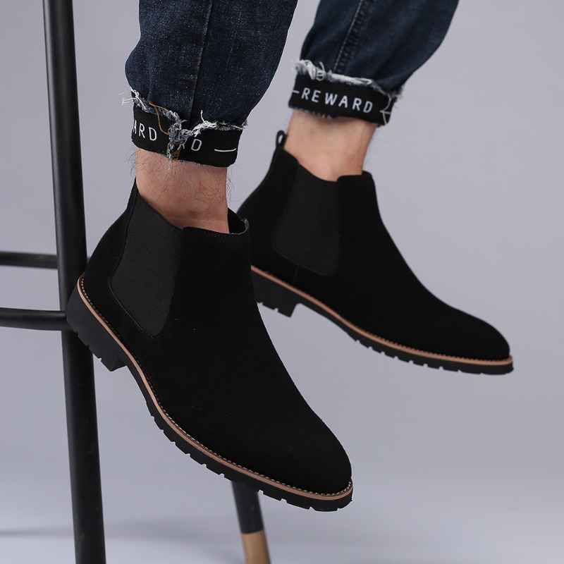Chelsea Boots Suede - Men Ankle Boots British Style Suede