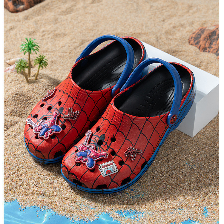 Men Shoes Models - Red Spider-Man style sandals, fashionable outdoor