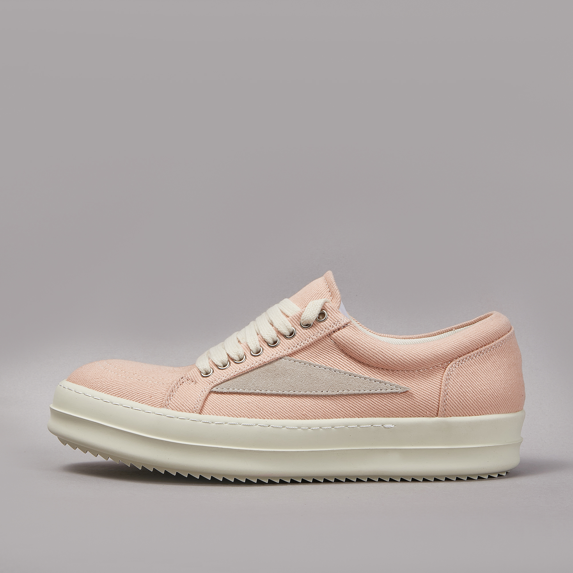 Men Shoes Boots - Unisex Dirty Pink Twill Fabric Low