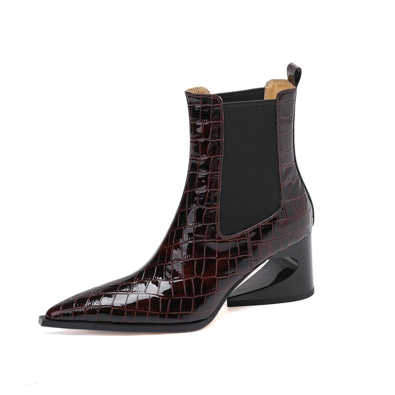 Women's new leather embossed p - Chelsea Boots Suede avaliação e preço