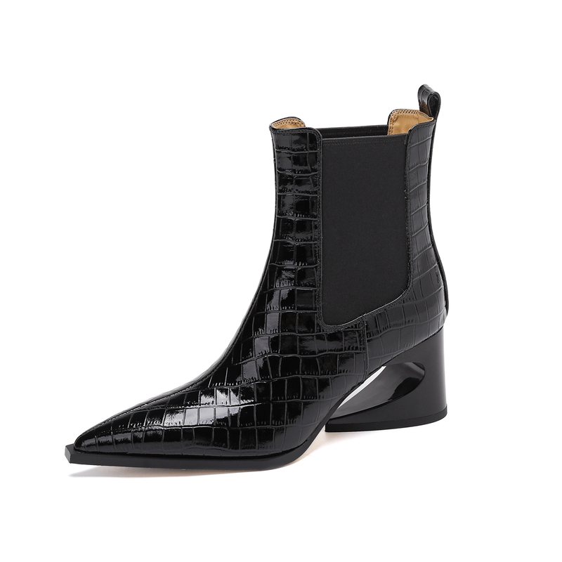 Women's new leather embossed p - Chelsea Boots Suede avaliação e preço
