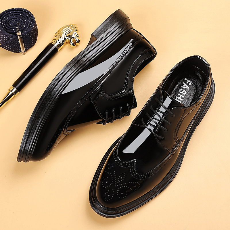 Men's Patent Leather Brogue Dr - Men Shoes Formal avaliação e preço