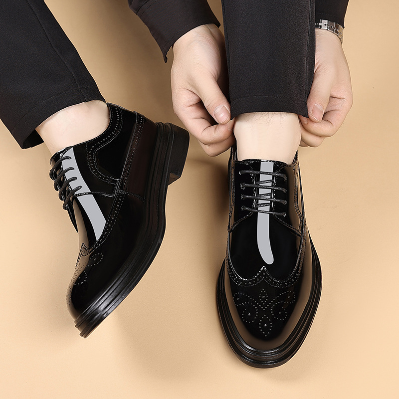 Men's Patent Leather Brogue Dr - Men Shoes Formal avaliação e preço