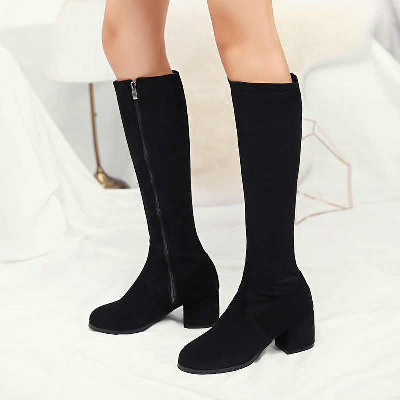 Women's Suede Leather Knee Hig - Chelsea Boots Suede avaliação e preço