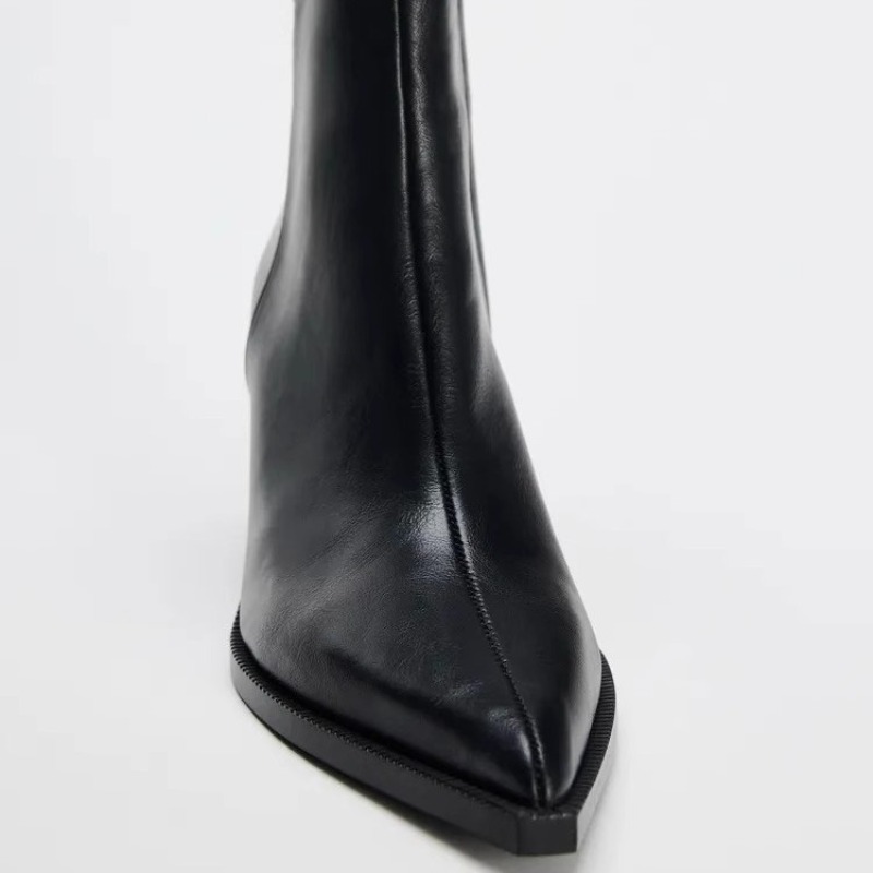 Chunky Heel Soft Leather Chels - Chelsea Boots Suede avaliação e preço