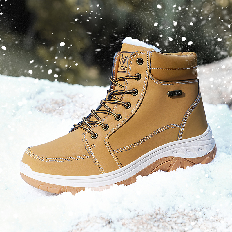 Men Boots Winter Outdoor Walki - Men'S Shoes Yellow And Black avaliação e preço