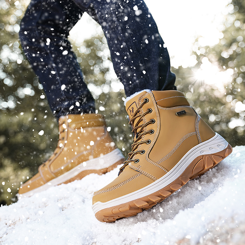 Men Boots Winter Outdoor Walki - Men'S Shoes Yellow And Black avaliação e preço