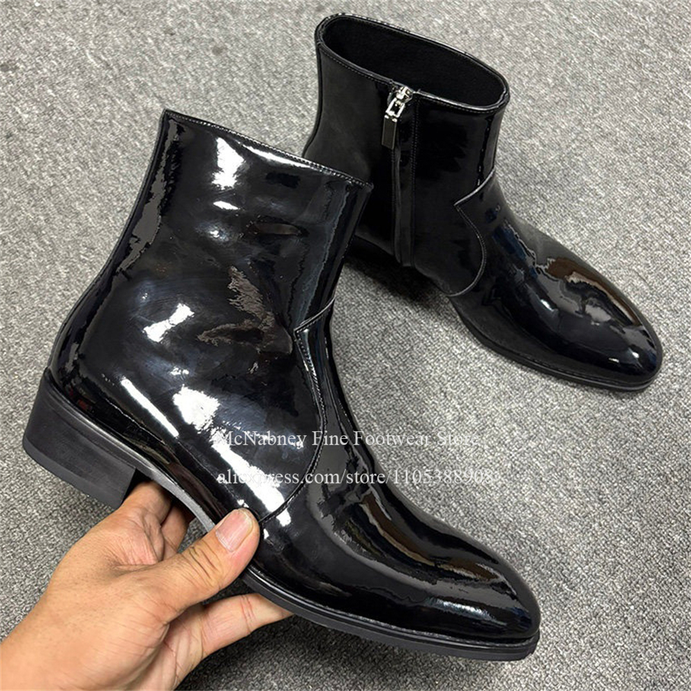 Glossy Patent Leather Round To - Men Shoes Formal avaliação e preço
