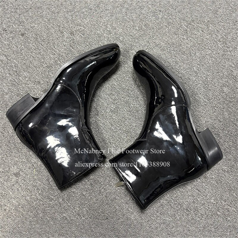 Glossy Patent Leather Round To - Men Shoes Formal avaliação e preço