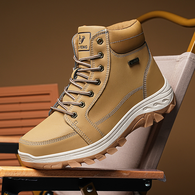 Men Boots Winter Outdoor Walki - Men'S Shoes Yellow And Black avaliação e preço