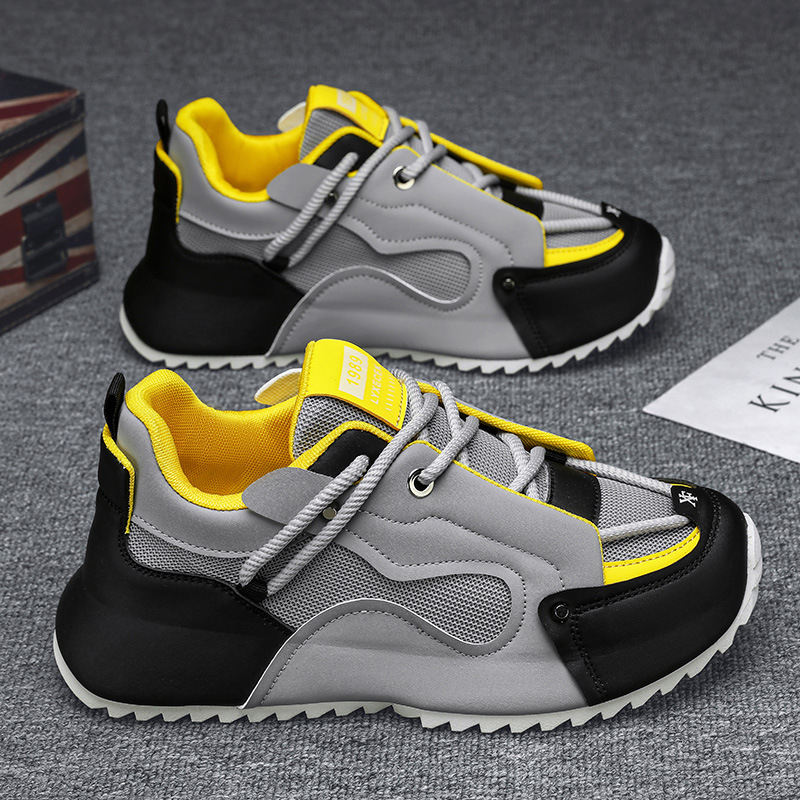 Grey Black And Yellow Chunky D - Men'S Shoes Yellow And Black avaliação e preço
