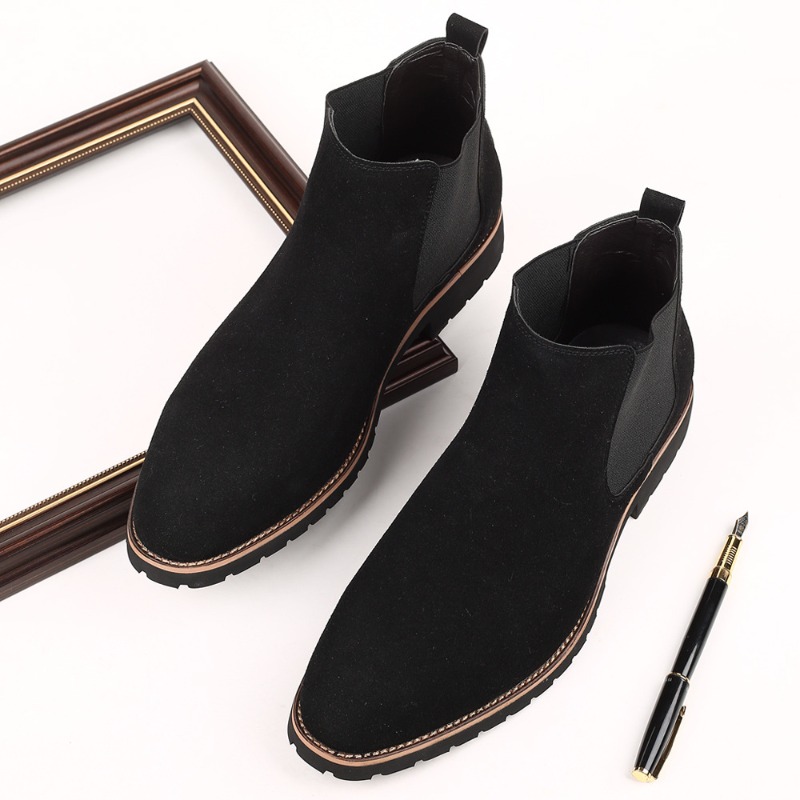 Men Ankle Boots British Style  - Chelsea Boots Suede avaliação e preço