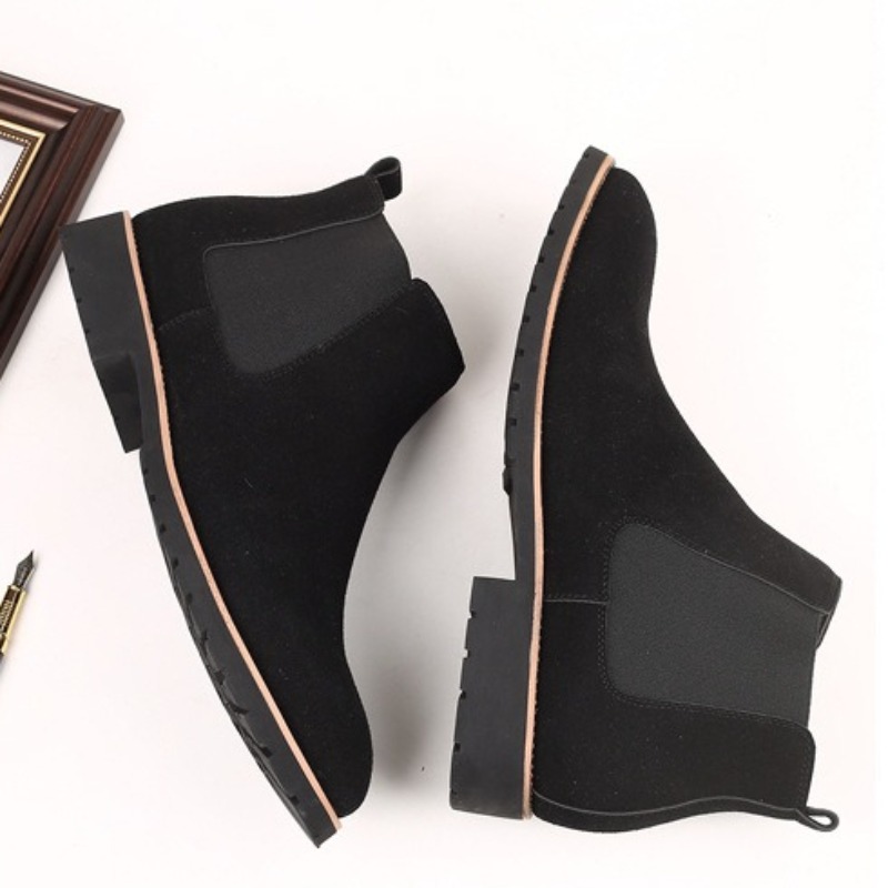 Men Ankle Boots British Style  - Chelsea Boots Suede avaliação e preço