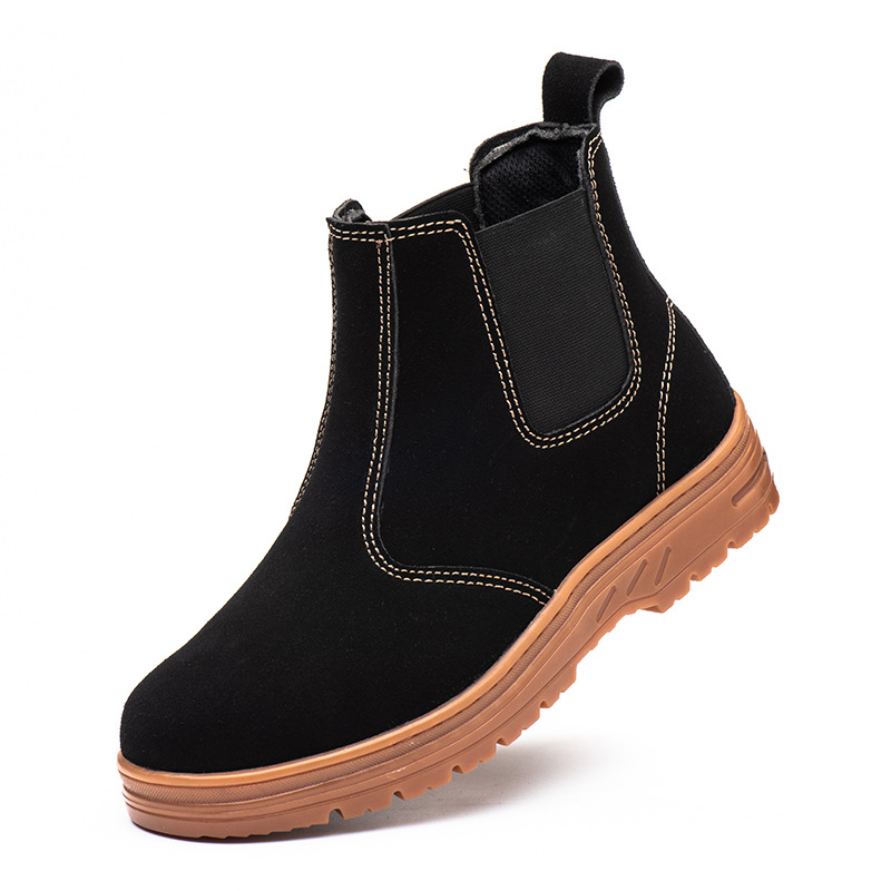 men fashion steel toe cap work - Chelsea Boots Suede avaliação e preço