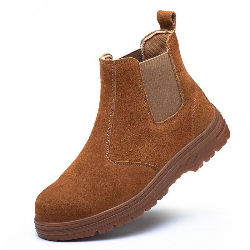 men fashion steel toe cap work - Chelsea Boots Suede avaliação e preço