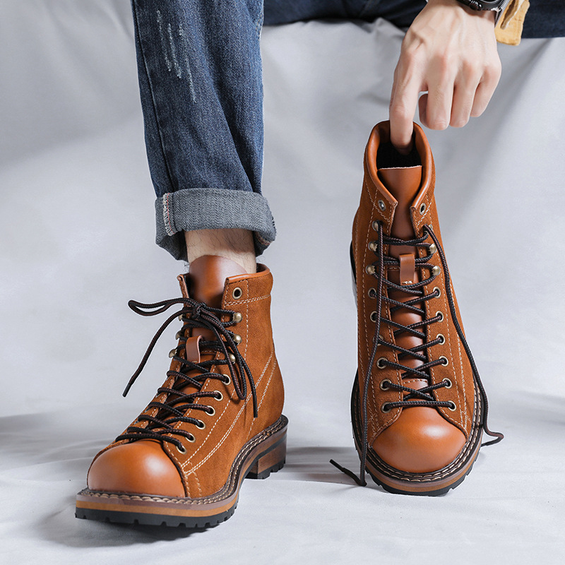 Hiking Shoes Men's Walking Boo - Chelsea Boots Suede avaliação e preço