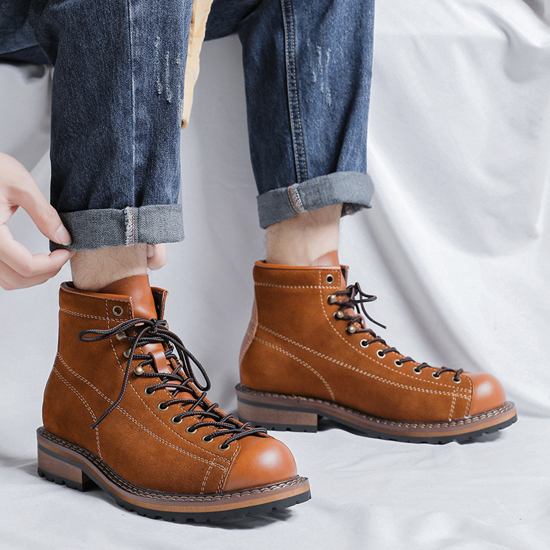 Hiking Shoes Men's Walking Boo - Chelsea Boots Suede avaliação e preço
