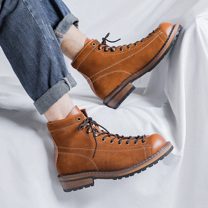 Hiking Shoes Men's Walking Boo - Chelsea Boots Suede avaliação e preço