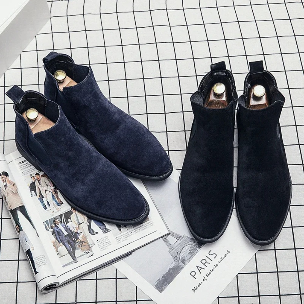 Chelsea Boots Men Blue Faux Su - Chelsea Boots Suede avaliação e preço