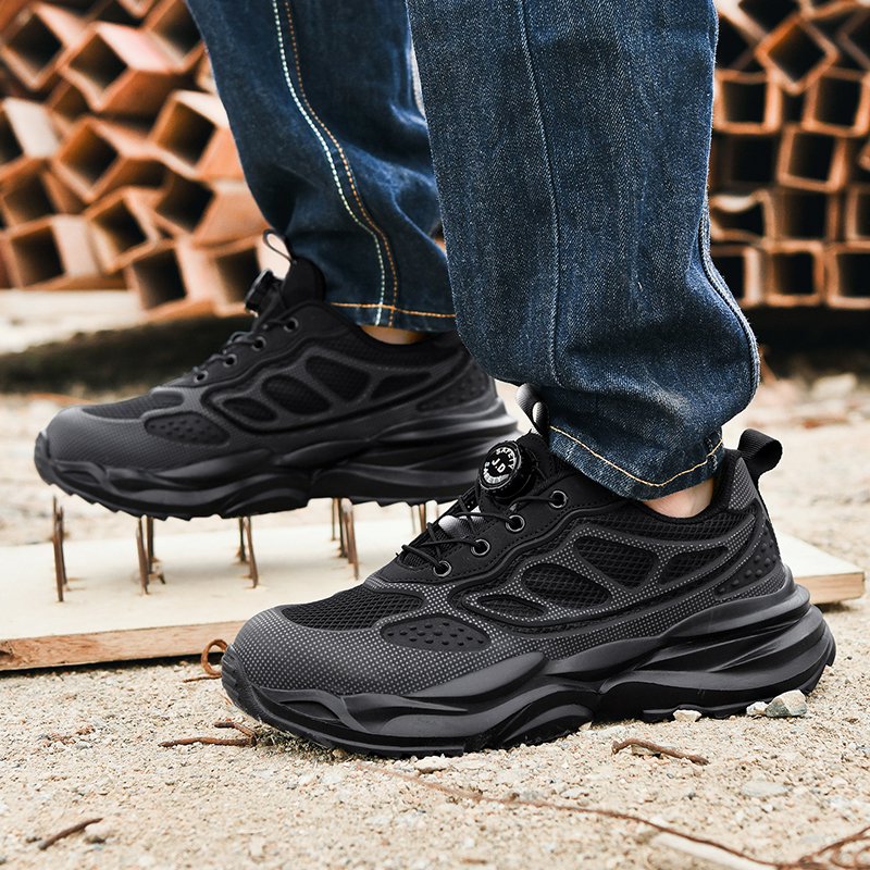 Rotary Button Safety Shoes Men - Work Boot Steel Toe avaliação e preço