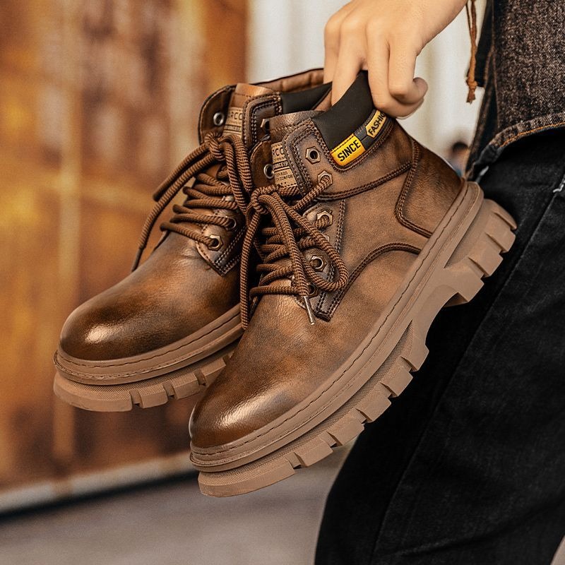 Vintage Men Platform Ankle Boo - Chelsea Boots Suede avaliação e preço