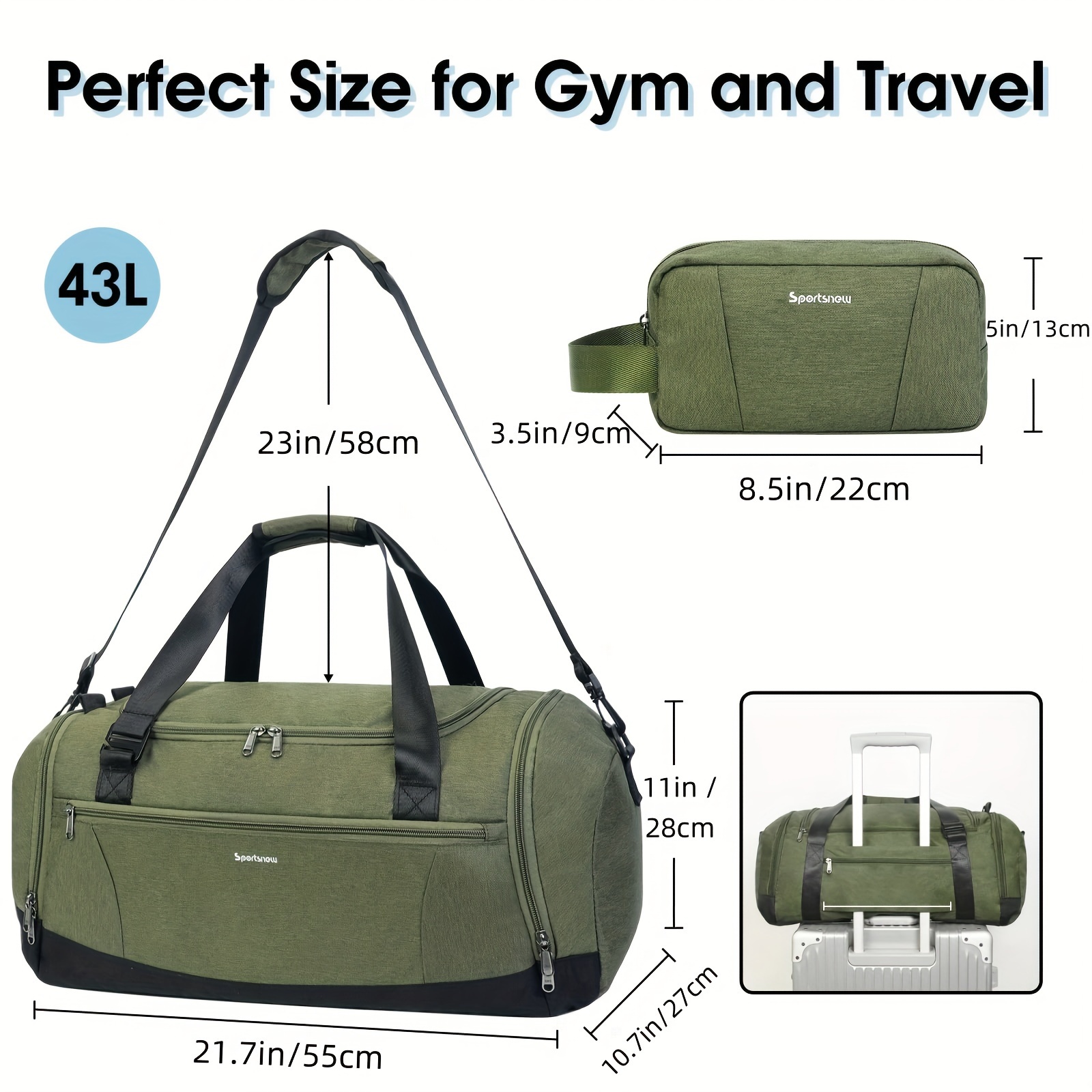 Large Capacity Travel Duffel w - Men'S Shoes Yellow And Black avaliação e preço