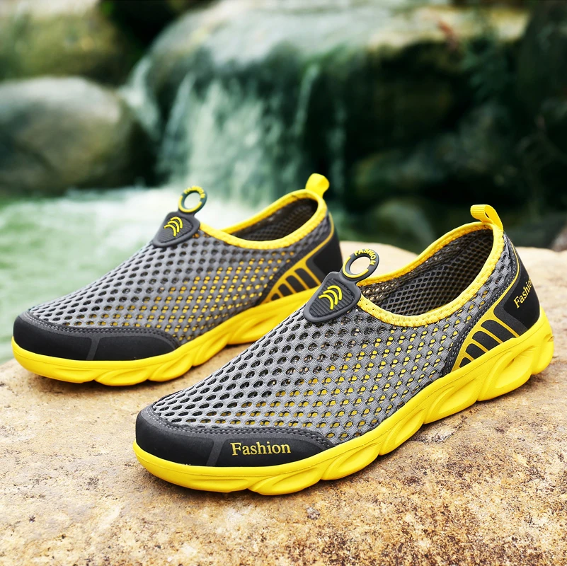 Men Jogging Shoes Casual Sneak - Men'S Shoes Yellow And Black avaliação e preço