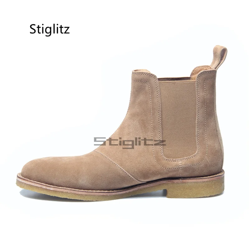Men's Suede Leather Chelsea Bo - Chelsea Boots Suede avaliação e preço