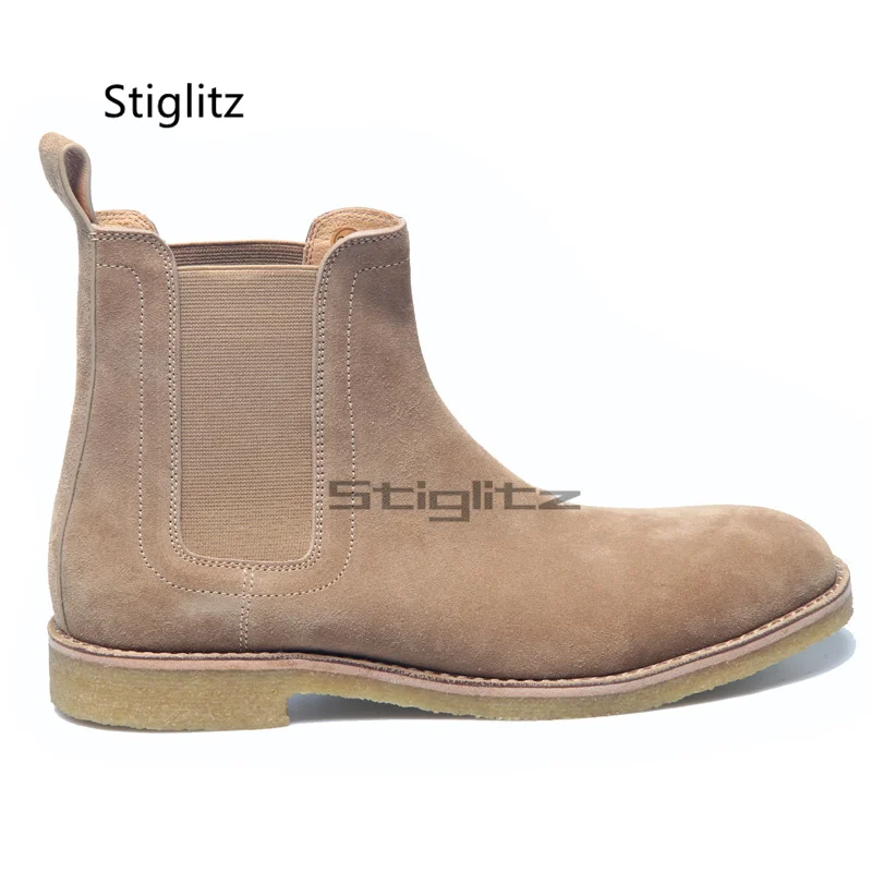 Men's Suede Leather Chelsea Bo - Chelsea Boots Suede avaliação e preço