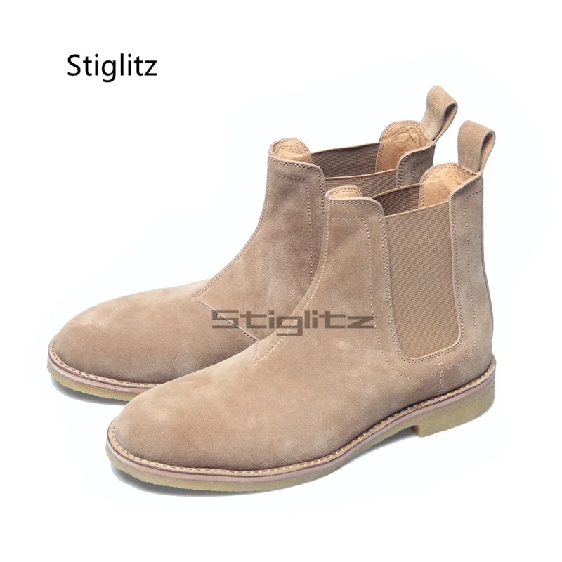 Men's Suede Leather Chelsea Bo - Chelsea Boots Suede avaliação e preço