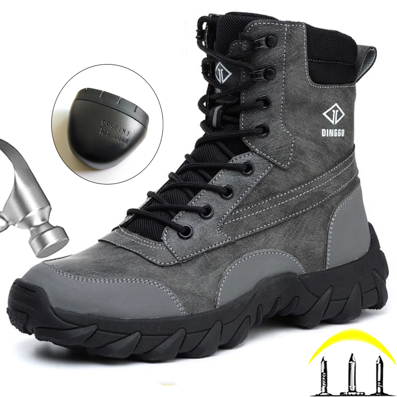 High-top Men Boots Waterproof  - Work Boot Steel Toe avaliação e preço