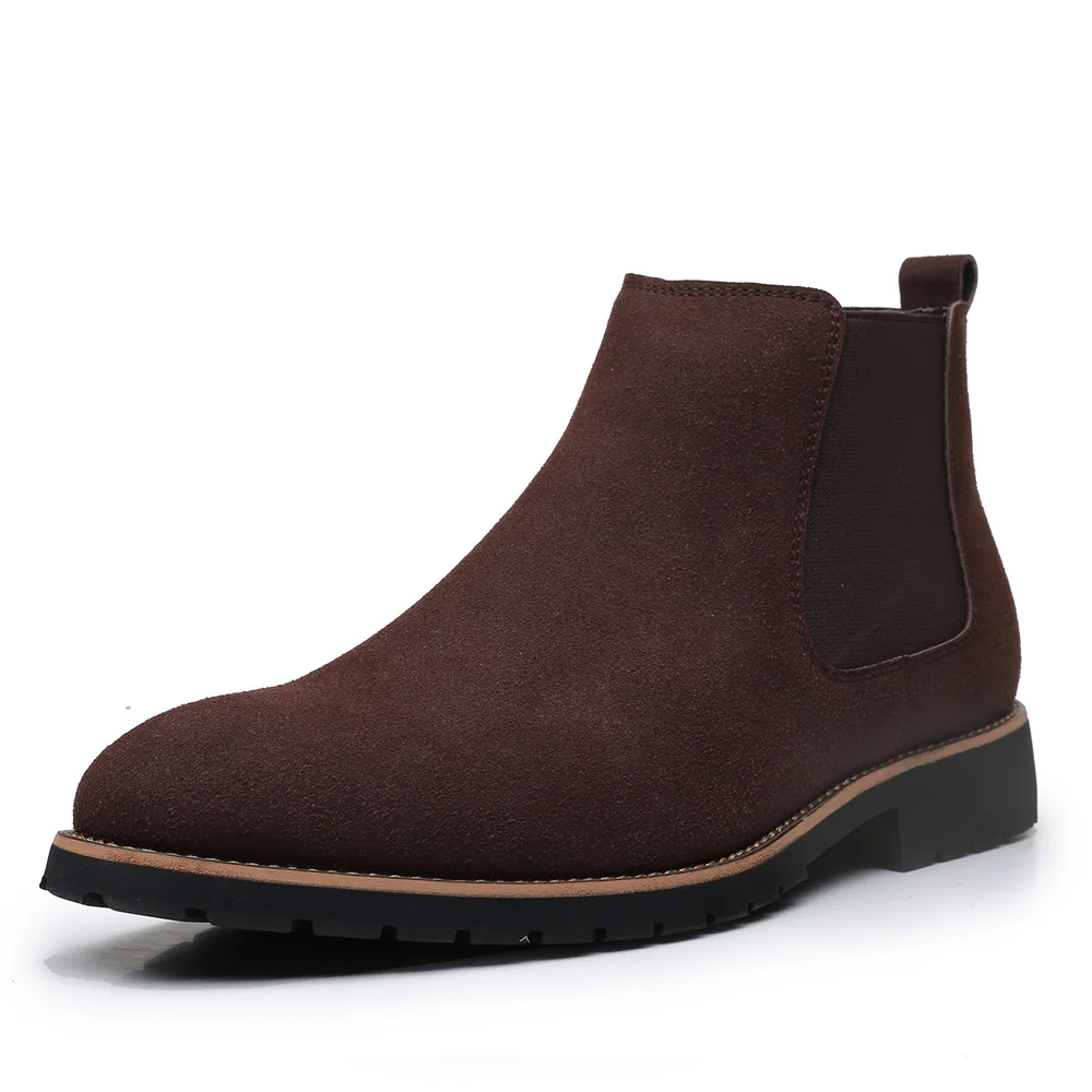 Men Ankle Boots British Style  - Chelsea Boots Suede avaliação e preço