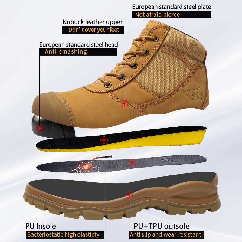 Genuine Leather Men's Boots Sa - Work Boot Steel Toe avaliação e preço