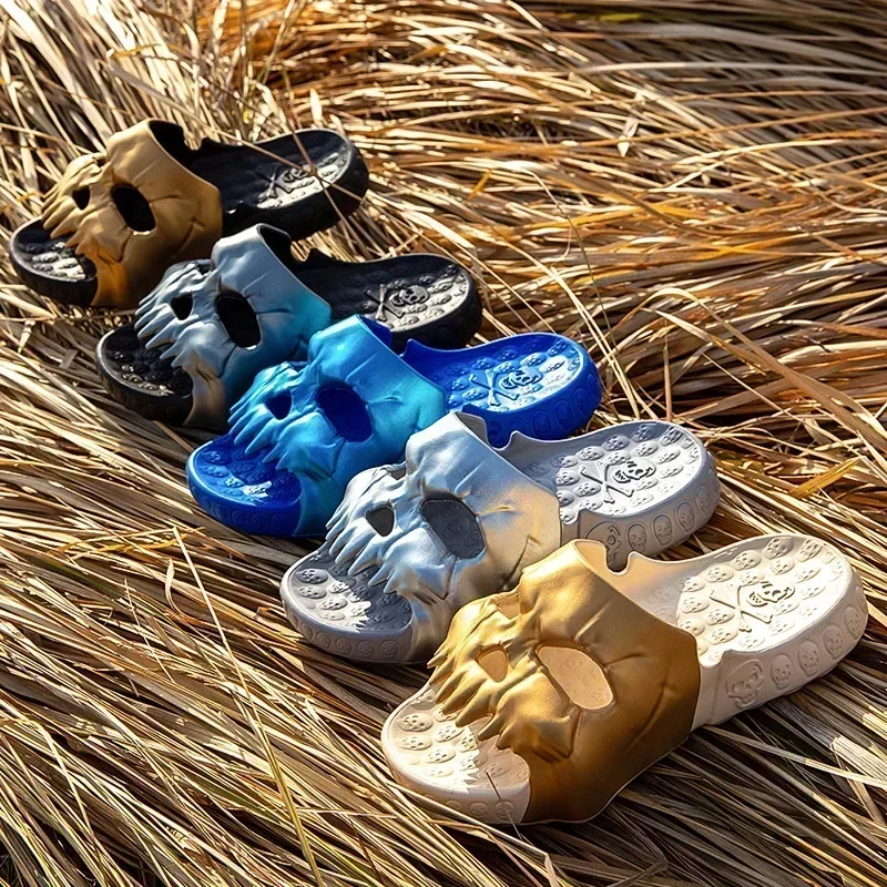 Summer Men Skull Slipper Y2k C - Men'S Shoes Cloud avaliação e preço