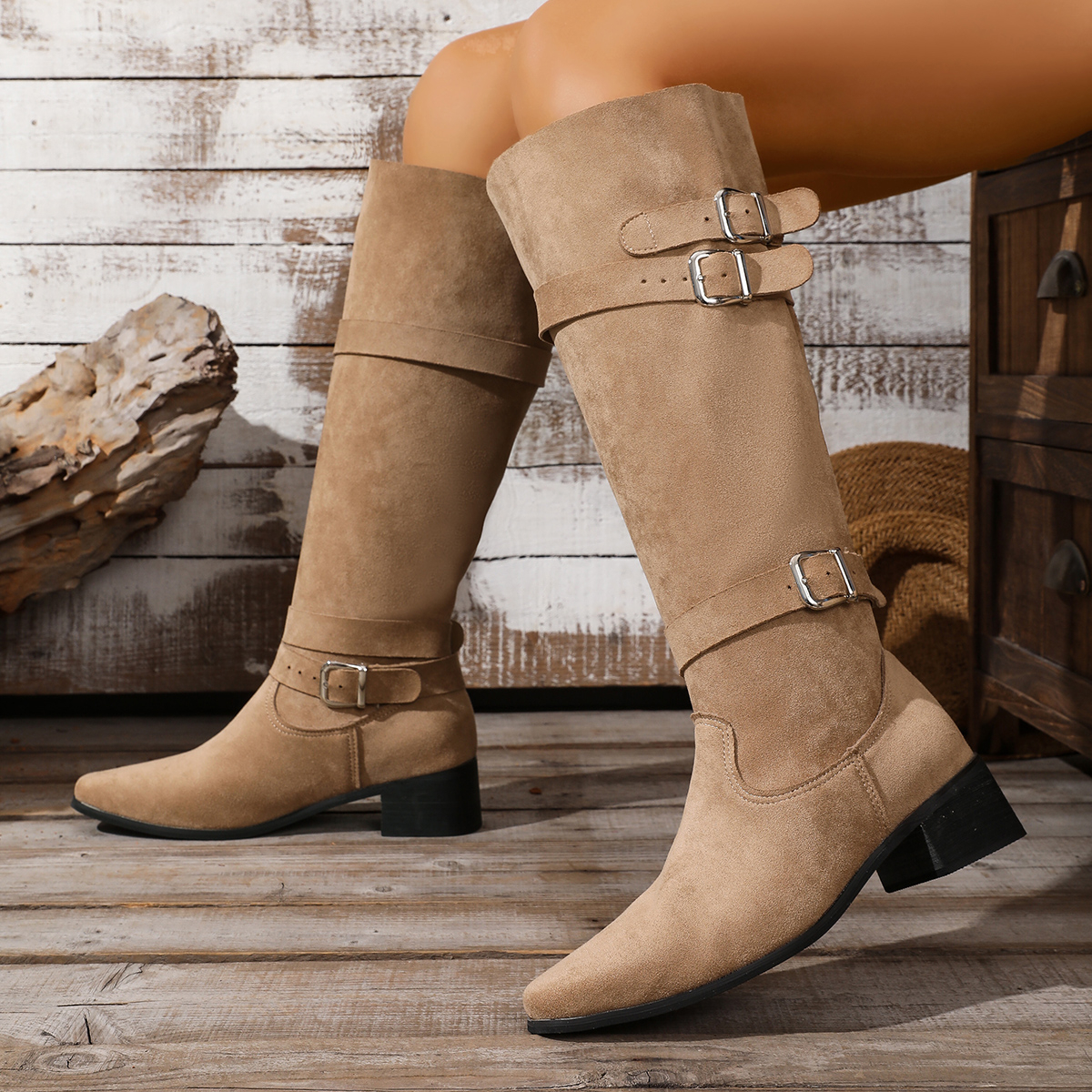 Retro Style Khaki Suede High B - Chelsea Boots Suede avaliação e preço